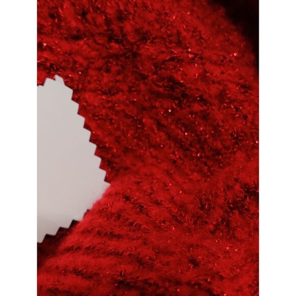 APT.9 Small Womens Sweater Red Sparkle Textured Pullover Holiday Knit Crewneck - Picture 10 of 10